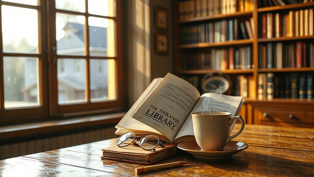 surreal labyrinthine library adventure